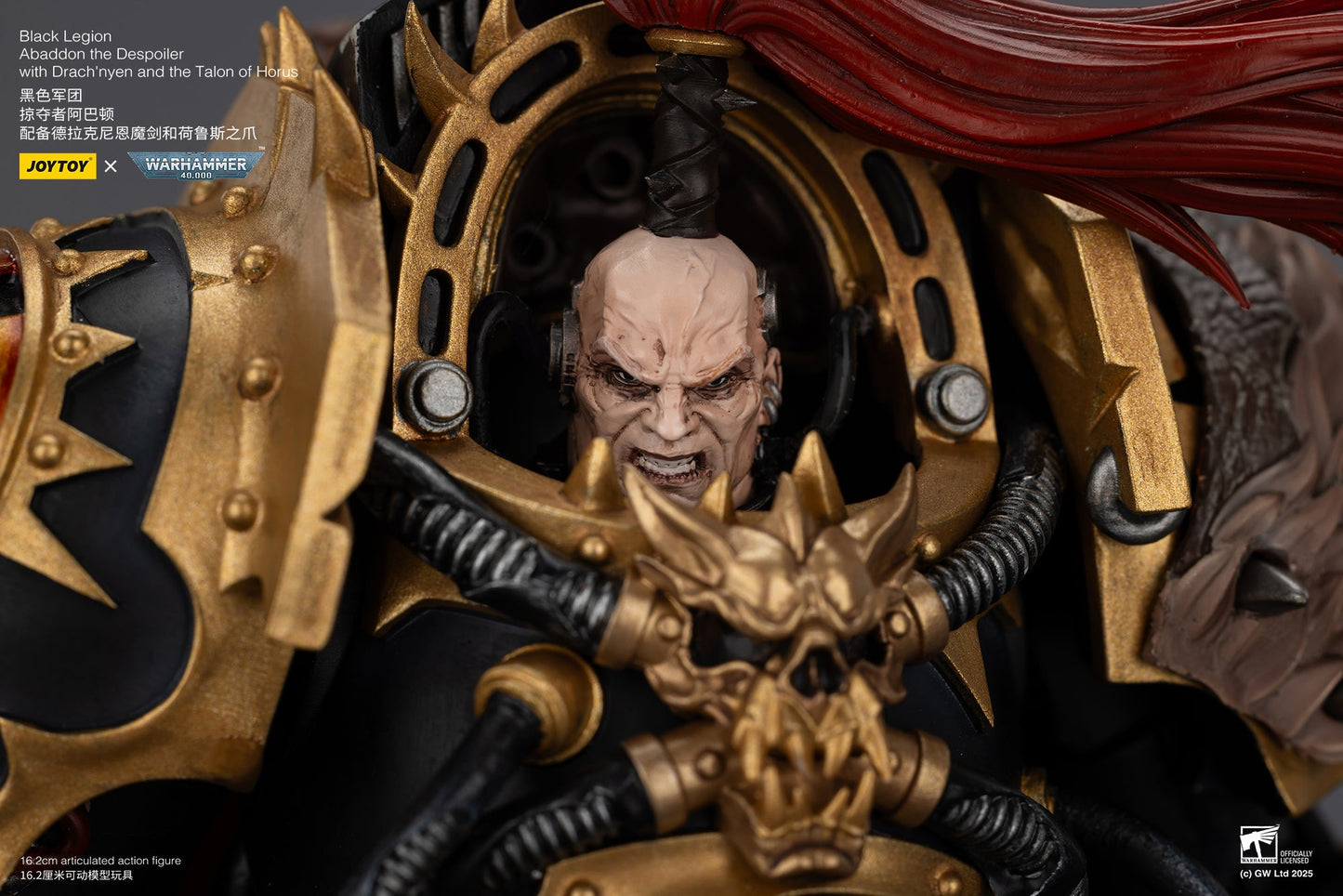 Black Legion abaddon the Despoiler with Drach'nyen and the Talon of Horus - "Warhammer 40K" 1/18 Action Figure By JOYTOY