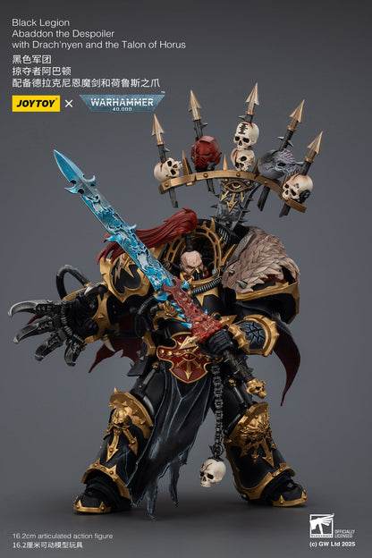 Black Legion abaddon the Despoiler with Drach'nyen and the Talon of Horus - "Warhammer 40K" 1/18 Action Figure By JOYTOY