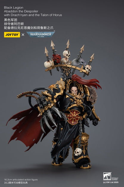 Black Legion abaddon the Despoiler with Drach'nyen and the Talon of Horus - "Warhammer 40K" 1/18 Action Figure By JOYTOY