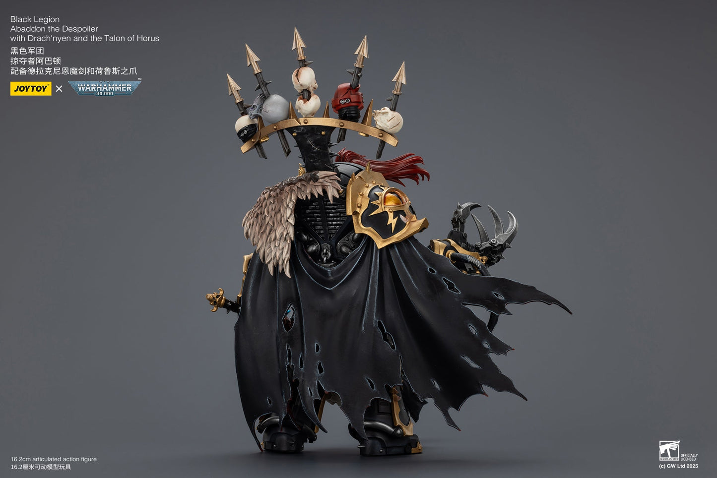 Black Legion abaddon the Despoiler with Drach'nyen and the Talon of Horus - "Warhammer 40K" 1/18 Action Figure By JOYTOY