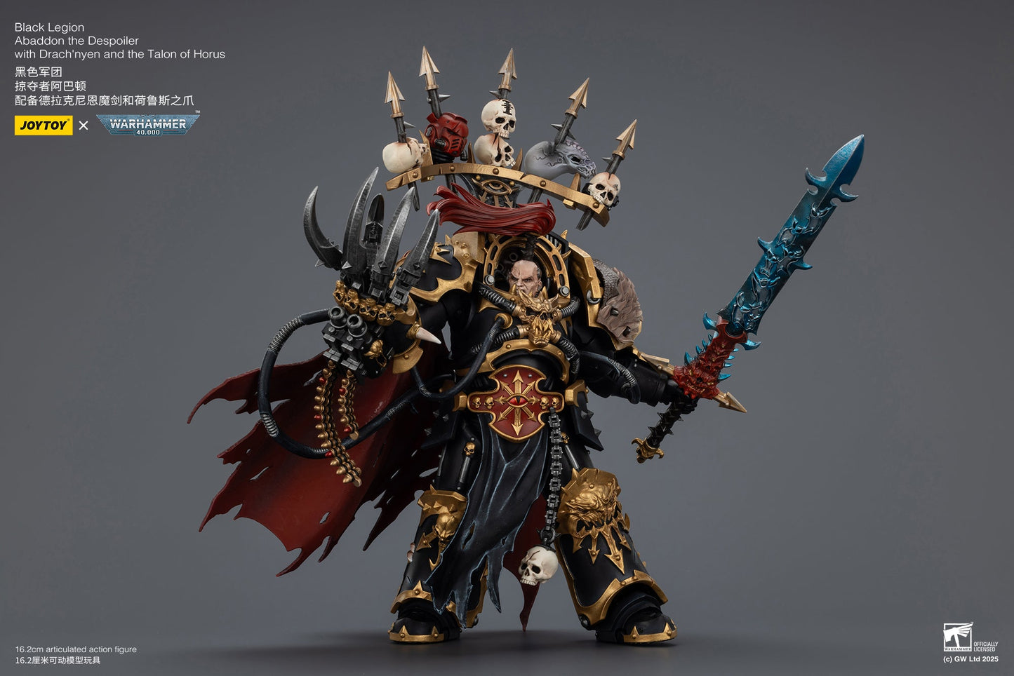 Black Legion abaddon the Despoiler with Drach'nyen and the Talon of Horus - "Warhammer 40K" 1/18 Action Figure By JOYTOY