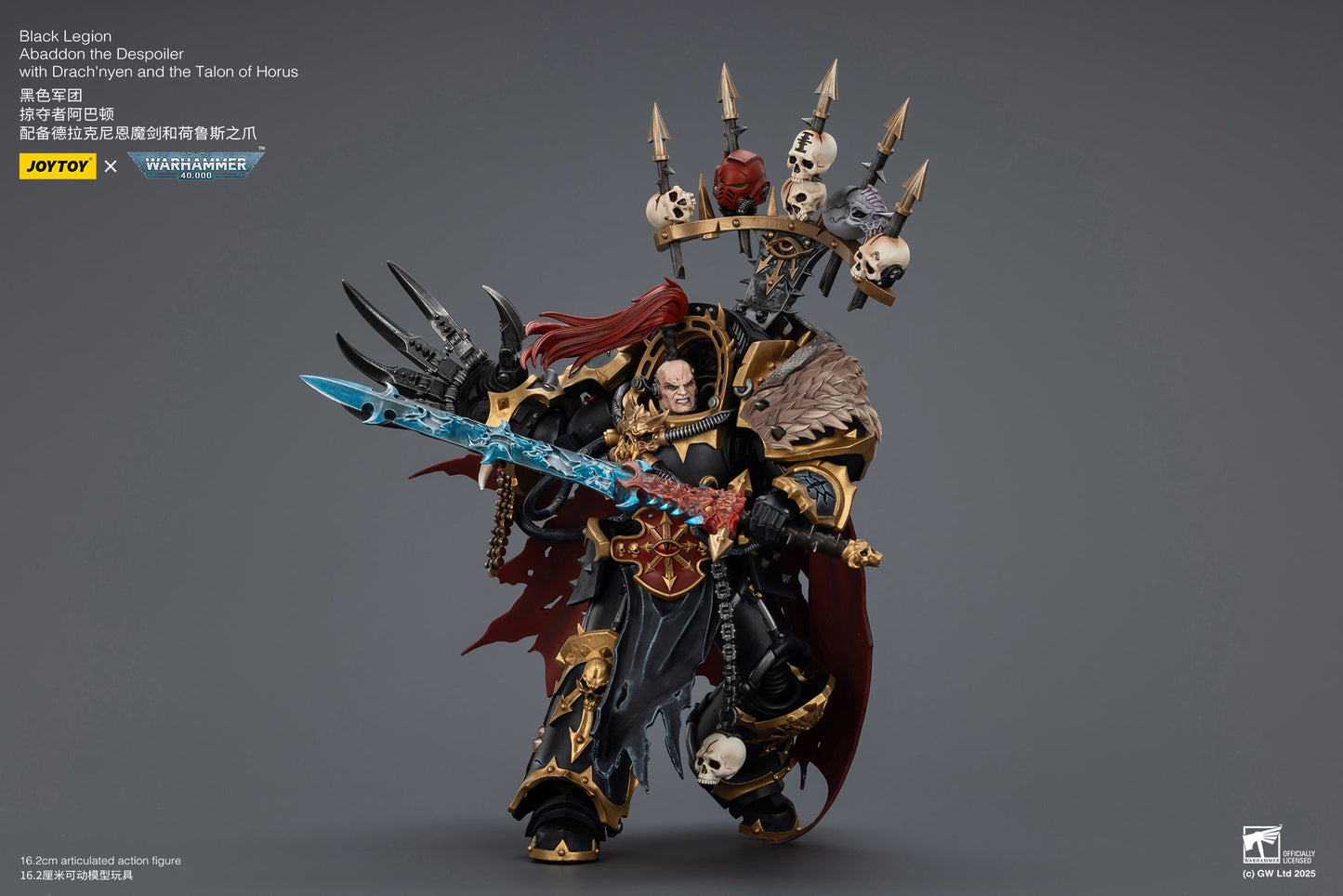 Black Legion abaddon the Despoiler with Drach'nyen and the Talon of Horus - "Warhammer 40K" 1/18 Action Figure By JOYTOY
