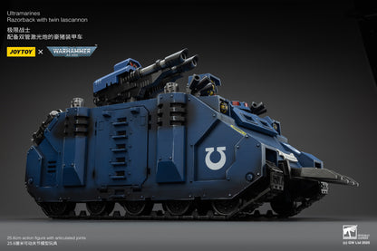 Ultramarines Razorback with twin lascannon- 1/18 warhammer 40k Action Figure By JOYTOY