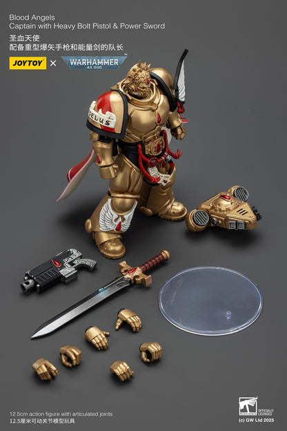 Blood Angels Captain with Heavy Bolt Pistol & Power Sword- 1/18 warhammer 40k Action Figure By JOYTOY