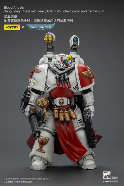 Blood Angels Sanguinary Priest with Heavy bolt pistol, chainsword and narthecium - 1/18 warhammer 40k Action Figure By JOYTOY