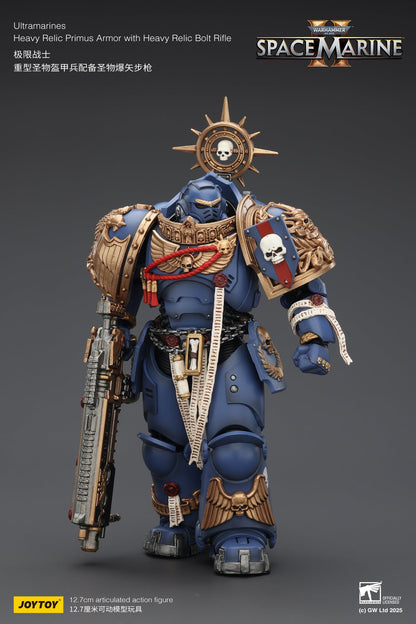 Ultramarines Heavy Relic Primus Armor with Heavy Relic Bolt Rifle - "Warhammer 40,000" 1/18 Action Figure By JOYTOY