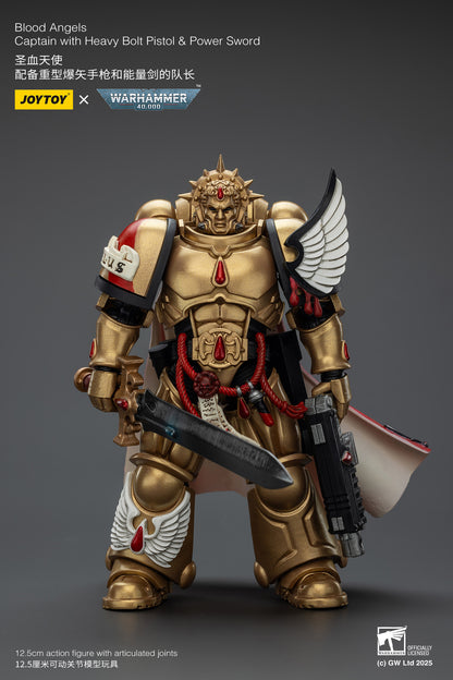 Blood Angels Captain with Heavy Bolt Pistol & Power Sword- 1/18 warhammer 40k Action Figure By JOYTOY
