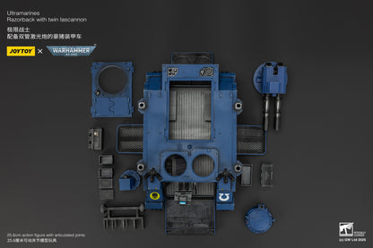 Ultramarines Razorback with twin lascannon- 1/18 warhammer 40k Action Figure By JOYTOY