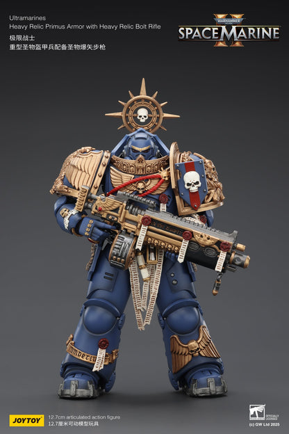Ultramarines Heavy Relic Primus Armor with Heavy Relic Bolt Rifle - "Warhammer 40,000" 1/18 Action Figure By JOYTOY