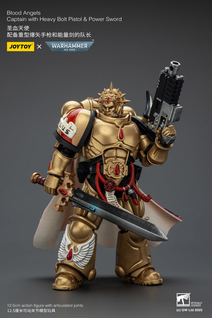 Blood Angels Captain with Heavy Bolt Pistol & Power Sword- 1/18 warhammer 40k Action Figure By JOYTOY