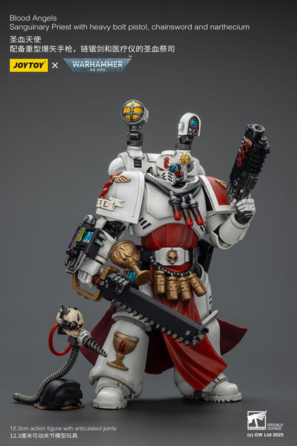 Blood Angels Sanguinary Priest with Heavy bolt pistol, chainsword and narthecium - 1/18 warhammer 40k Action Figure By JOYTOY