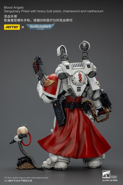 Blood Angels Sanguinary Priest with Heavy bolt pistol, chainsword and narthecium - 1/18 warhammer 40k Action Figure By JOYTOY