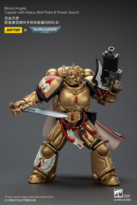 Blood Angels Captain with Heavy Bolt Pistol & Power Sword- 1/18 warhammer 40k Action Figure By JOYTOY