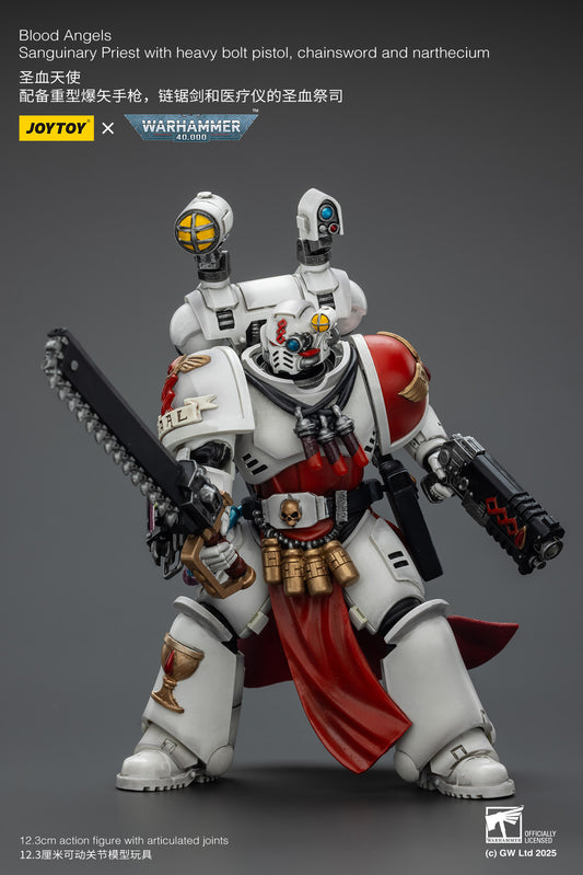 Blood Angels Sanguinary Priest with Heavy bolt pistol, chainsword and narthecium - 1/18 warhammer 40k Action Figure By JOYTOY