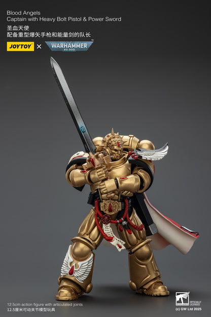 Blood Angels Captain with Heavy Bolt Pistol & Power Sword- 1/18 warhammer 40k Action Figure By JOYTOY