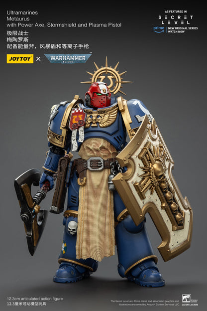 (Re-Run)Ultramarines Metaurus with Power Axe, Stormshield and Plasma Pistol- "Warhammer 40K" 1/18 Action Figure By JOYTOY