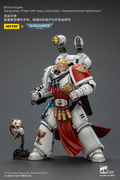 Blood Angels Sanguinary Priest with Heavy bolt pistol, chainsword and narthecium - 1/18 warhammer 40k Action Figure By JOYTOY
