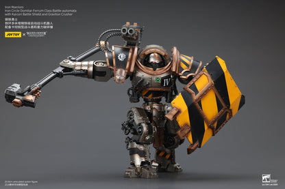 Iron Warriors Iron Circle Domitar-Ferrum Class Battle-automata with Karceri Battle Shield and Graviton Crusher- Warhammer "The Horus Heresy" Action Figure By JOYTOY