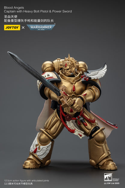 Blood Angels Captain with Heavy Bolt Pistol & Power Sword- 1/18 warhammer 40k Action Figure By JOYTOY