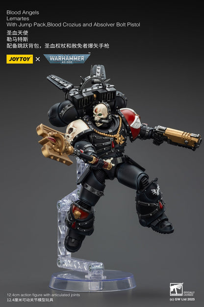 Blood Angels Lemartes With Jump Pack,Blood Crozius and Absolver Bolt Pistol - "WARHAMMER 40K" Action Figure By JOYTOY
