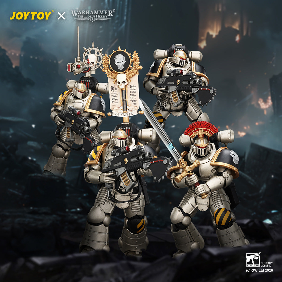 Iron Warriors Mkll Tactical Sergeant & Legionary - Primarch-Warhammer 40k 1/18 Action Figure By JOYTOY