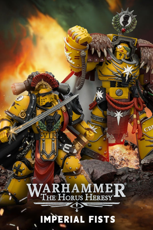 Imperial Fists Lord Castellan Evander Garrius & Legion Praetor in Mk III Armour - "The Horus Heresy" Primarch-Warhammer 40k 1/18 Action Figure By JOYTOY