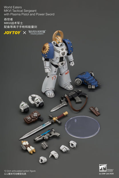 World Eaters MKVI Tactical Sergeant with Plasma Pistol and Power Sword - Warhammer "The Horus Heresy" 1/18 Action Figure By JOYTOY