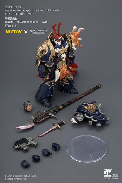Night Lords Sevatar, First Captain of the Night Lords The Prince of Crows - "The Horus Heresy" Warhammer 40k 1/18 Action Figure By JOYTOY