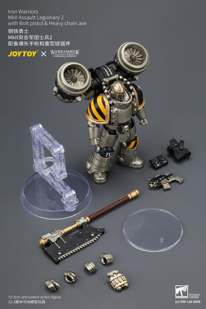 Iron Warriors MkII Assault Sergeant & Legionary - Primarch-Warhammer 40k 1/18 Action Figure By JOYTOY