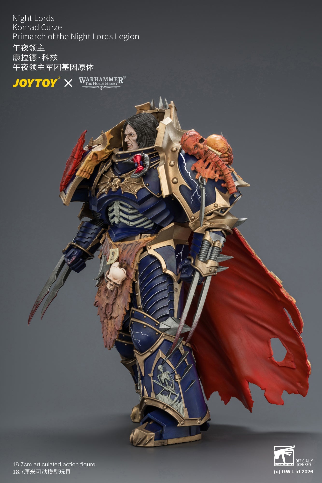 Night Lords Konrad Curze Primarch of the Night Lords Legion - "The Horus Heresy" Warhammer 1/18 Action Figure By JOYTOY