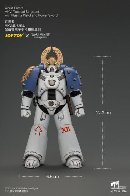 World Eaters MKVI Tactical Sergeant with Plasma Pistol and Power Sword - Warhammer "The Horus Heresy" 1/18 Action Figure By JOYTOY