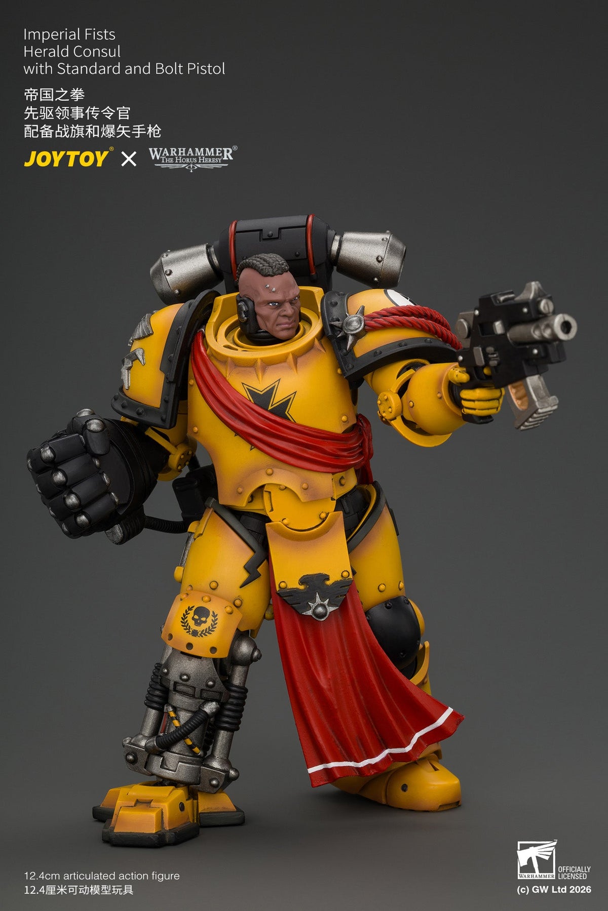 Imperial Fists Herald Consul with Standard and Bolt Pistol - Warhammer "The Horus Heresy" 1/18 Action Figure By JOYTOY