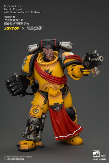 Imperial Fists Herald Consul with Standard and Bolt Pistol - Warhammer "The Horus Heresy" 1/18 Action Figure By JOYTOY