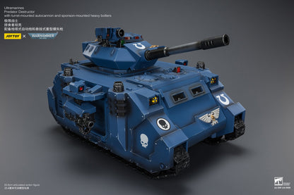 Ultramarines Predator Destructor with turret-mounted autocannon and sponson-mounted heavy bolters  - Warhammer 40K 1/18 Action Figure By JOYTOY