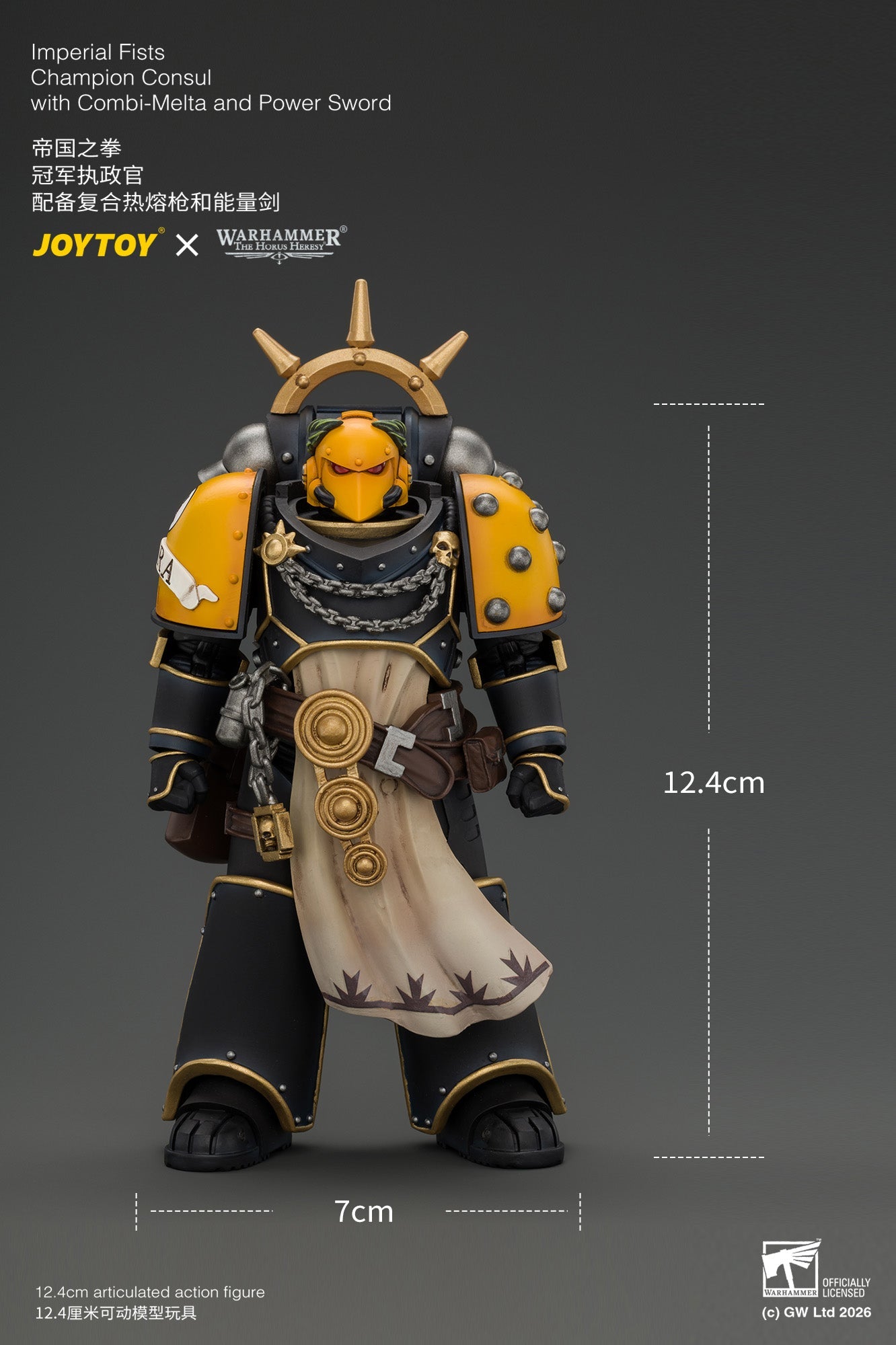 Imperial Fists Champion Consul with Combi-Melta and Power Sword - Warhammer "The Horus Heresy" 1/18 Action Figure By JOYTOY