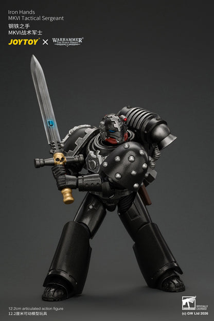 Iron Hands MkVI Tactical Sergeant with Bolter, Plasma Pistol & Power sword - "The Horus Heresy" Warhammer 1/18 Action Figure By JOYTOY