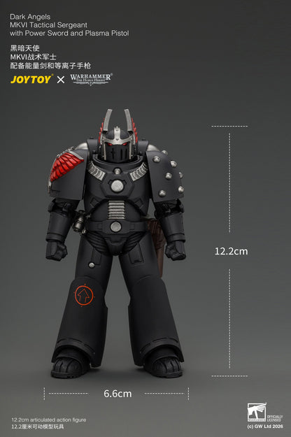 Dark Angels MKVI Tactical Sergeant with Power Sword and Plasma Pistol - Warhammer "The Horus Heresy" 1/18 Action Figure By JOYTOY