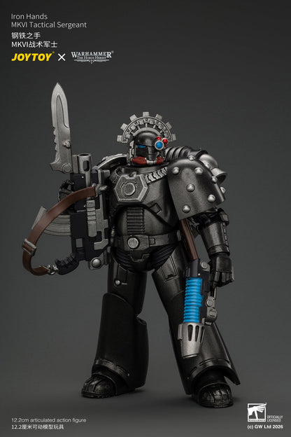 Iron Hands MkVI Tactical Sergeant with Bolter, Plasma Pistol & Power sword - "The Horus Heresy" Warhammer 1/18 Action Figure By JOYTOY
