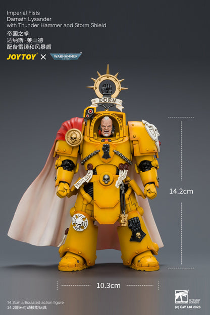 Imperial Fists Darnath Lysander with Thunder Hammer and Storm Shield - Warhammer 40k 1/18 Action Figure By JOYTOY