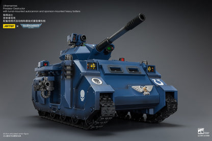 Ultramarines Predator Destructor with turret-mounted autocannon and sponson-mounted heavy bolters  - Warhammer 40K 1/18 Action Figure By JOYTOY