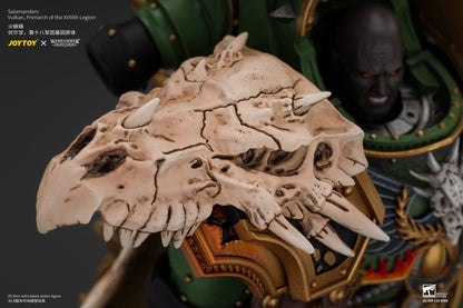 Salamanders Vulkan, Primarch of the XVlllth Legion with Dawnbringer, The Furnace's Heart and Dragon's Breath Gauntlet - Warhammer 30k 1/18 Action Figure By JOYTOY