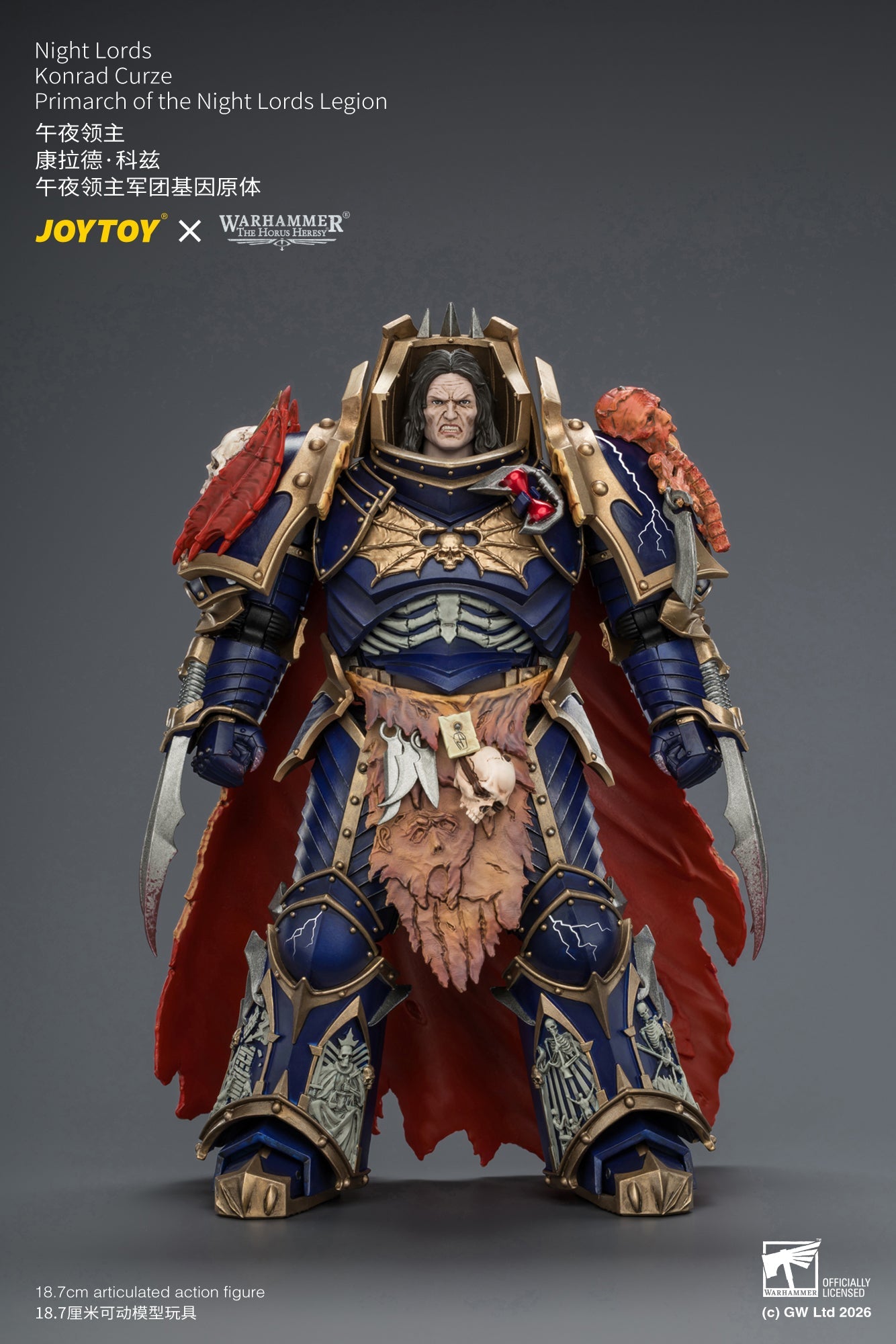 Night Lords Konrad Curze Primarch of the Night Lords Legion - "The Horus Heresy" Warhammer 1/18 Action Figure By JOYTOY