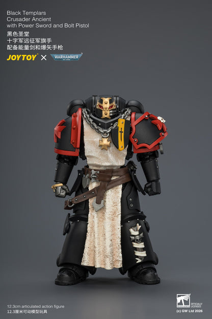 Black Templars Crusader Ancient with Power Sword and Bolt Pistol - Warhammer 40K 1/18 Action Figure By JOYTOY