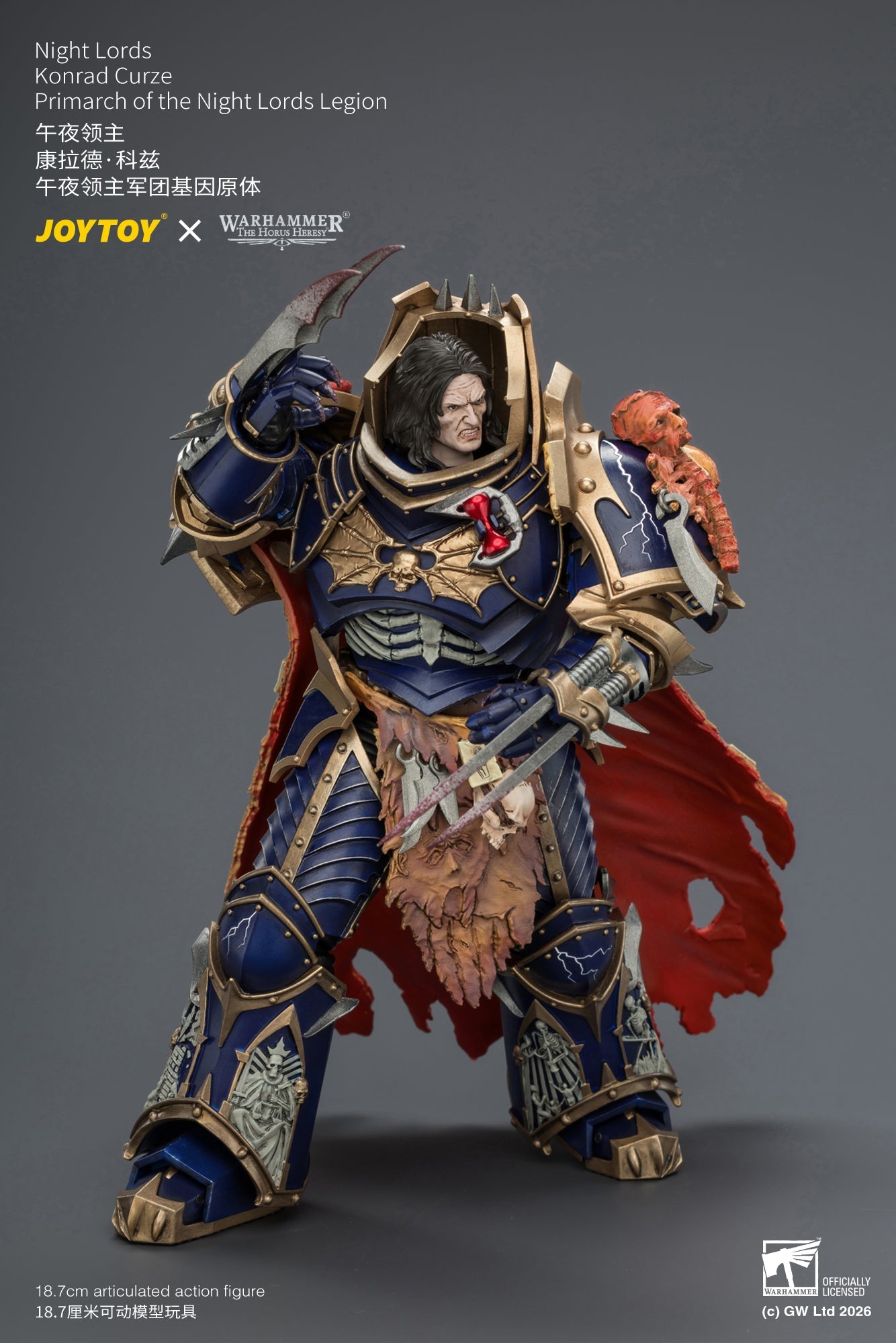 Night Lords Konrad Curze Primarch of the Night Lords Legion - "The Horus Heresy" Warhammer 1/18 Action Figure By JOYTOY