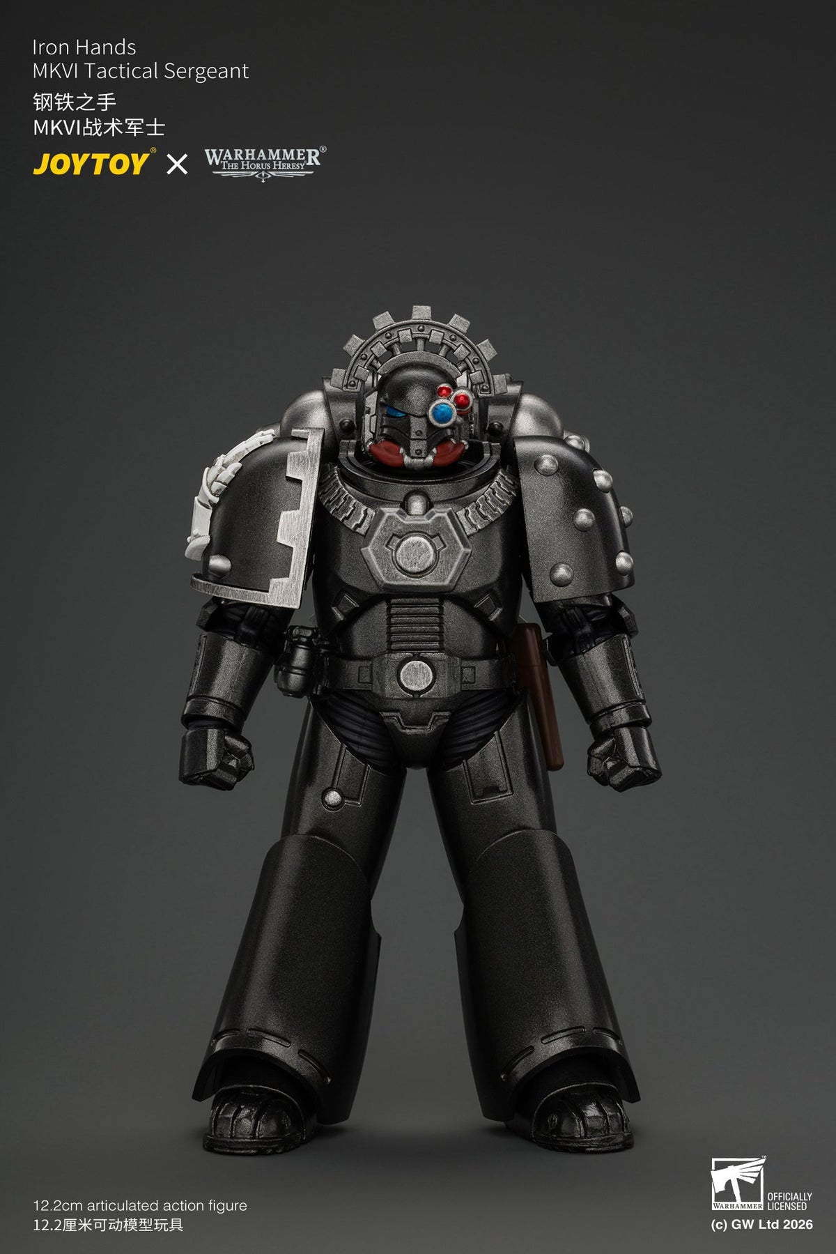 Iron Hands MkVI Tactical Sergeant with Bolter, Plasma Pistol & Power sword - "The Horus Heresy" Warhammer 1/18 Action Figure By JOYTOY