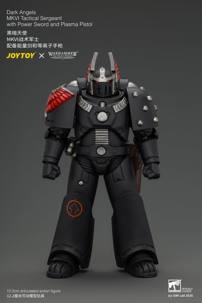 Dark Angels MKVI Tactical Sergeant with Power Sword and Plasma Pistol - Warhammer "The Horus Heresy" 1/18 Action Figure By JOYTOY