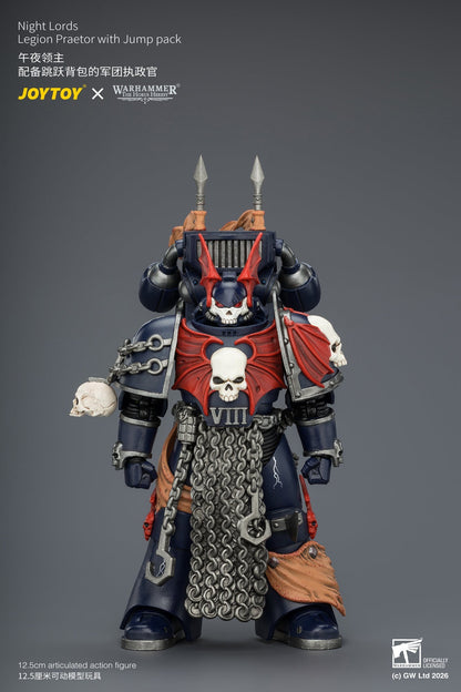 Night Lords Legion Praetor with Jump pack - "The Horus Heresy" Primarch-Warhammer 40k 1/18 Action Figure By JOYTOY