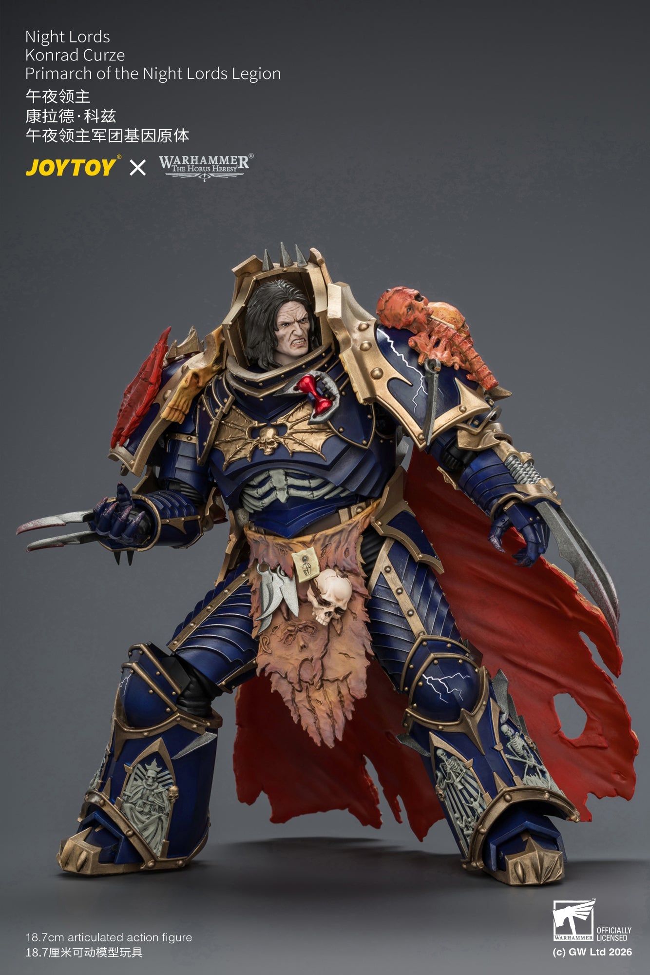 Night Lords Konrad Curze Primarch of the Night Lords Legion - "The Horus Heresy" Warhammer 1/18 Action Figure By JOYTOY