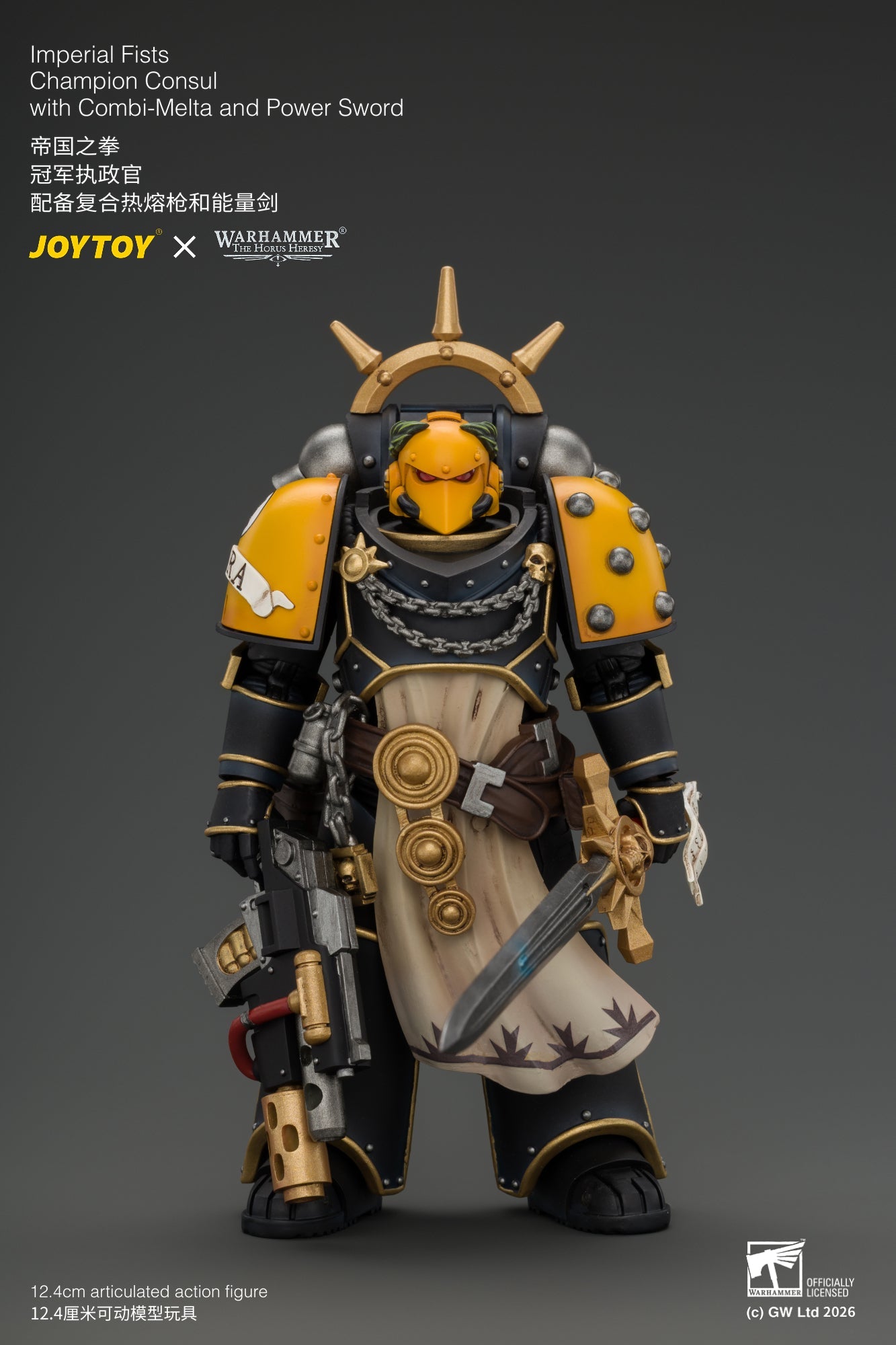 Imperial Fists Champion Consul with Combi-Melta and Power Sword - Warhammer "The Horus Heresy" 1/18 Action Figure By JOYTOY