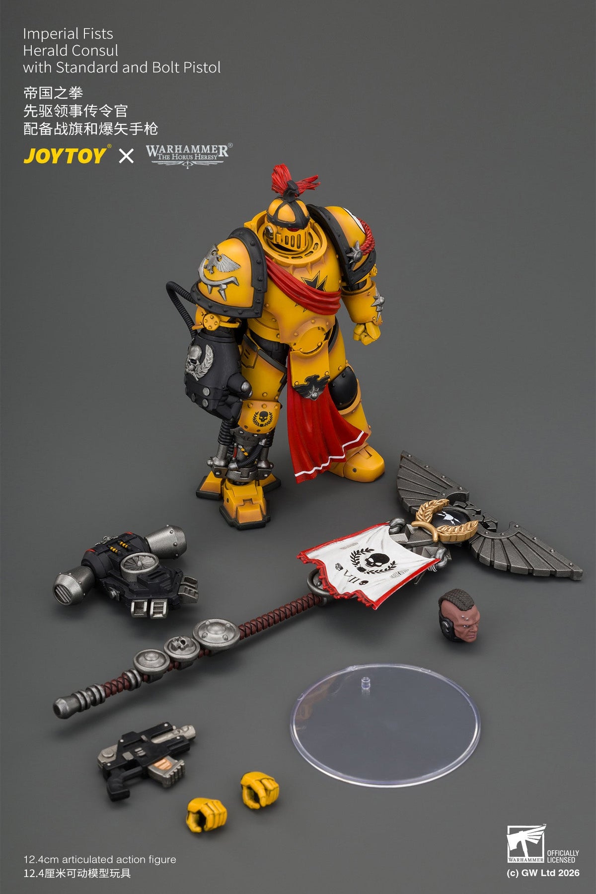 Imperial Fists Herald Consul with Standard and Bolt Pistol - Warhammer "The Horus Heresy" 1/18 Action Figure By JOYTOY